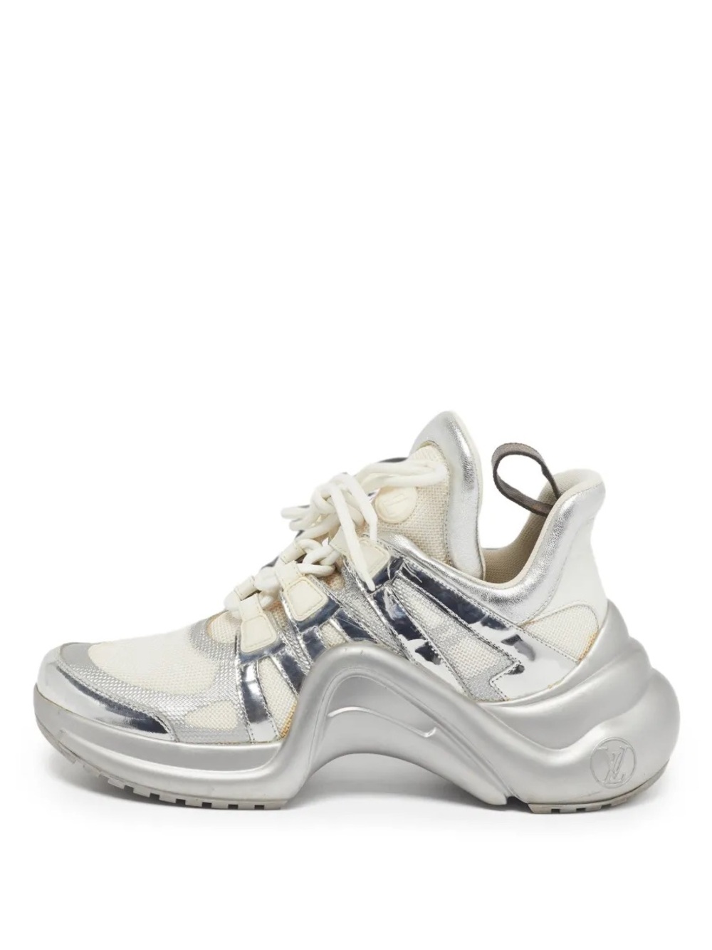 Louis Vuitton White & Silver Archlight Leather Sneakers - Women's 39 1/2